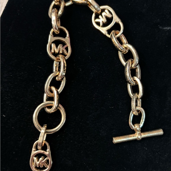 Michael Kors gold tone toggle bracelet with MK logo - Picture 2 of 2
